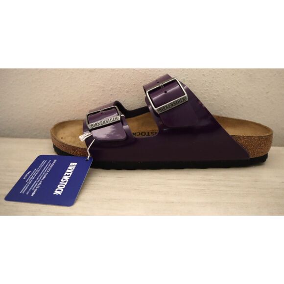 Birkenstock Women's Sz 10 Acai Purple Patent Leather Arizona Birko-Flor Sandals - Picture 5 of 14